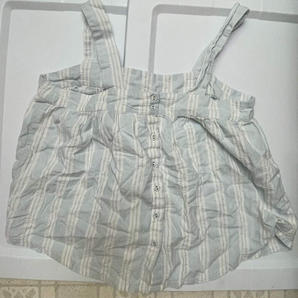 Calypso St. Barth Light Blue and White Striped Cotton Camisole SZ S